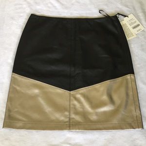 NWT W by Worth Genuine Leather Skirt